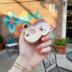 Cute Bear Hair Claw With Mirror Charm