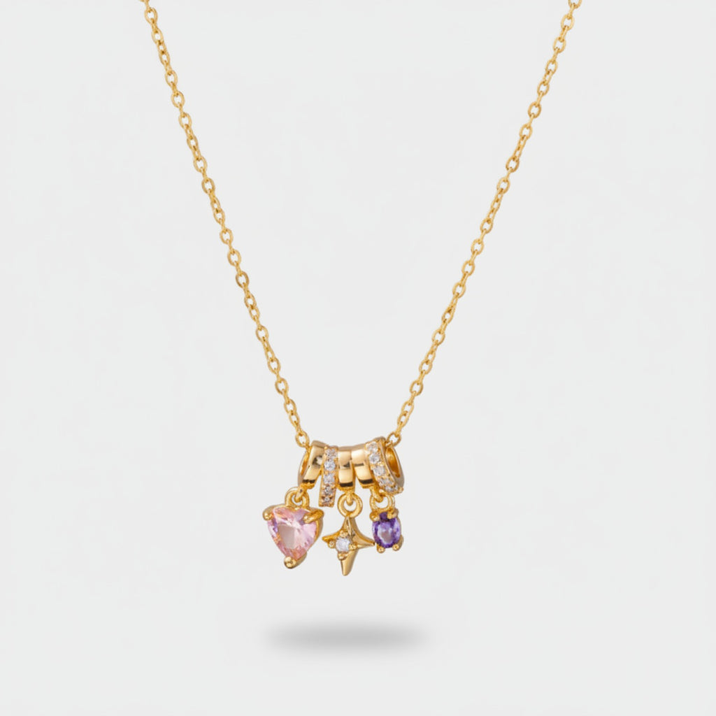 Gold Heart Charm Pendant Necklace