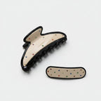 Rhinestone Hair Claw Clip Set Cream Black