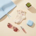 Cream Ribbed Ruffle Bow Socks