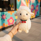 Adorable White Llama Plush Toy With Holiday Bells
