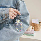 Pastel Beaded Flower Acrylic Keyring Charm