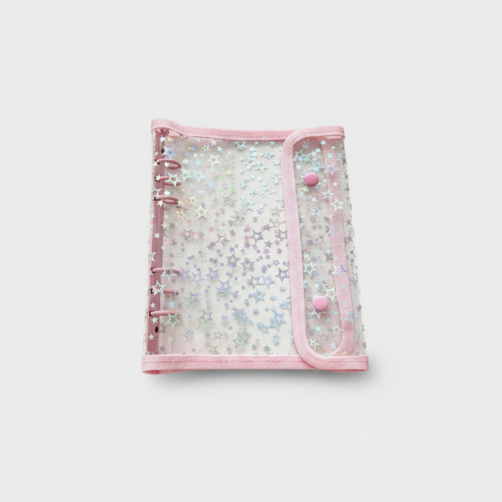 Holographic Star Spiral Notebook With Elastic Closure