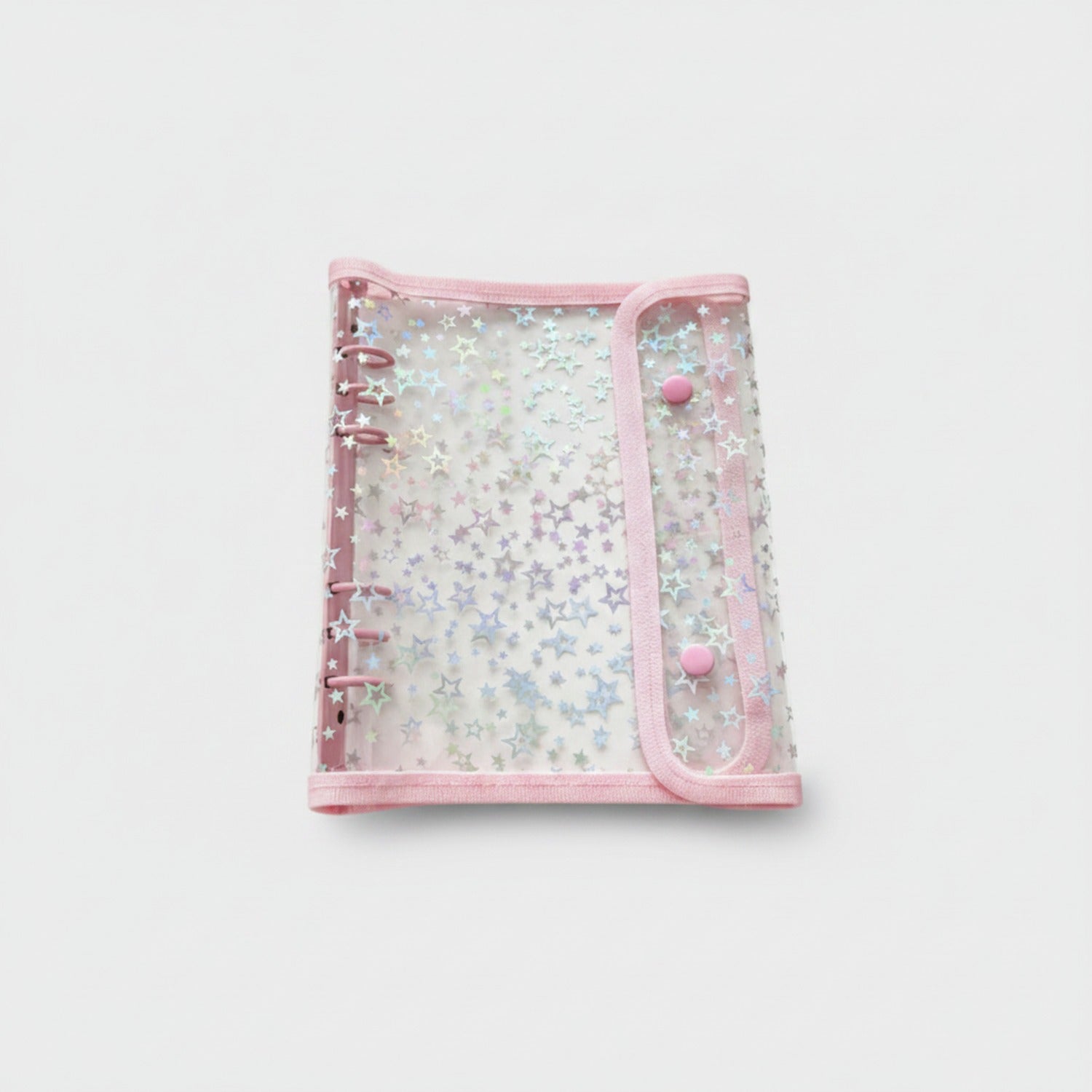 Holographic Star Spiral Notebook With Elastic Closure
