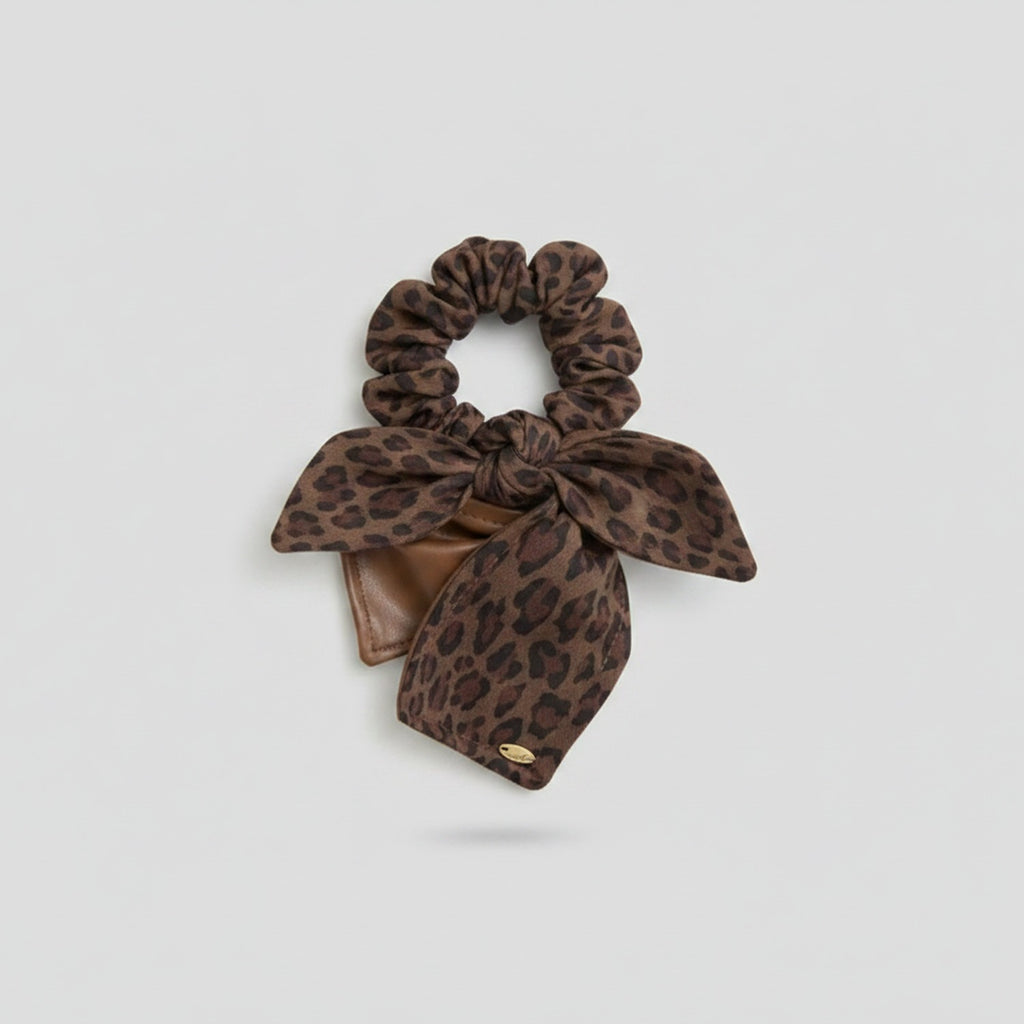 Leopard Print Hair Claw With Bow