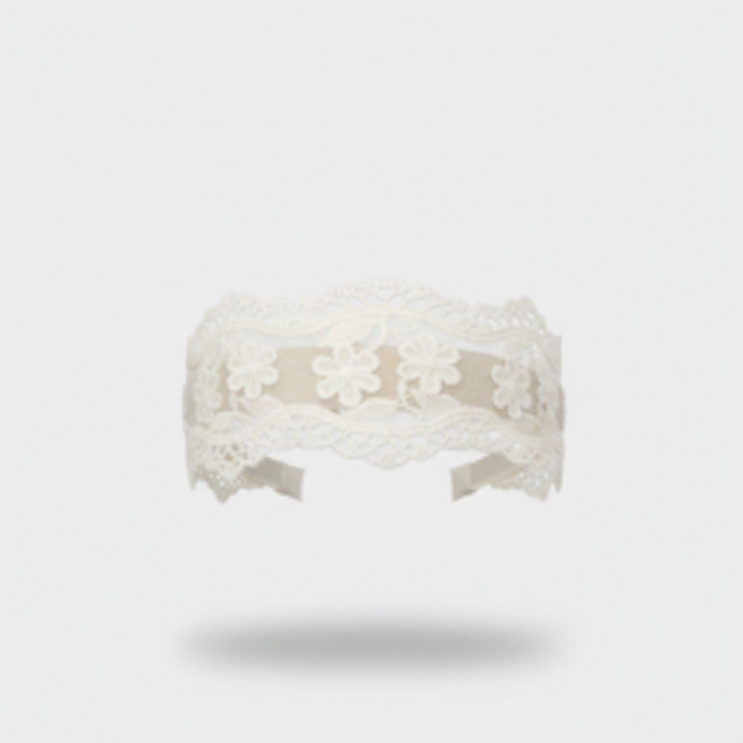 Delicate Lace Floral Crown Headband White