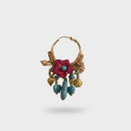 Vintage Gold Flower Charm Dangle Earrings