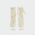 Cream Bow Tie Ankle Socks
