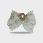 Cream Floral Lace Hair Claw With Pearl