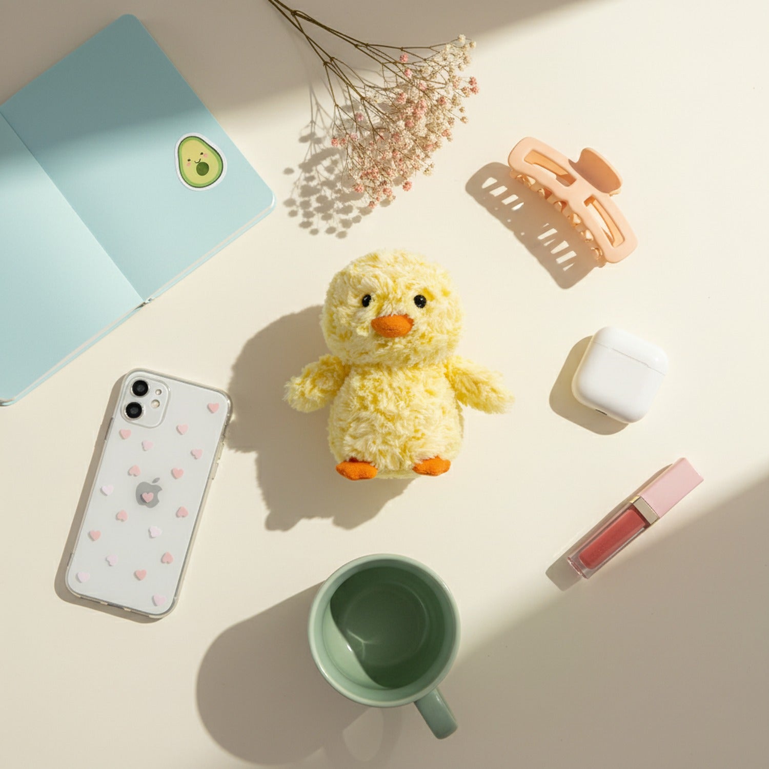 Soft Yellow Plush Chick With Orange Feet