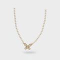 Pearl Necklace With Butterfly Charm Pendant