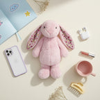 Pink Floral Bunny Plush Toy With Flower Ears