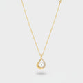 Pearl Teardrop Gold Chain Necklace