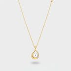 Pearl Teardrop Gold Chain Necklace