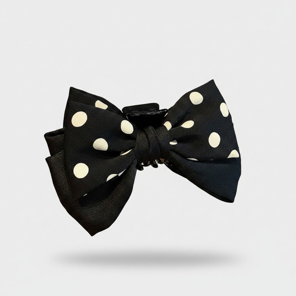 Black Polka Dot Hair Claw Clip