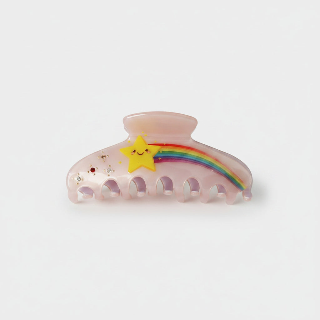 Rainbow Star Pink Pearl Hair Claw