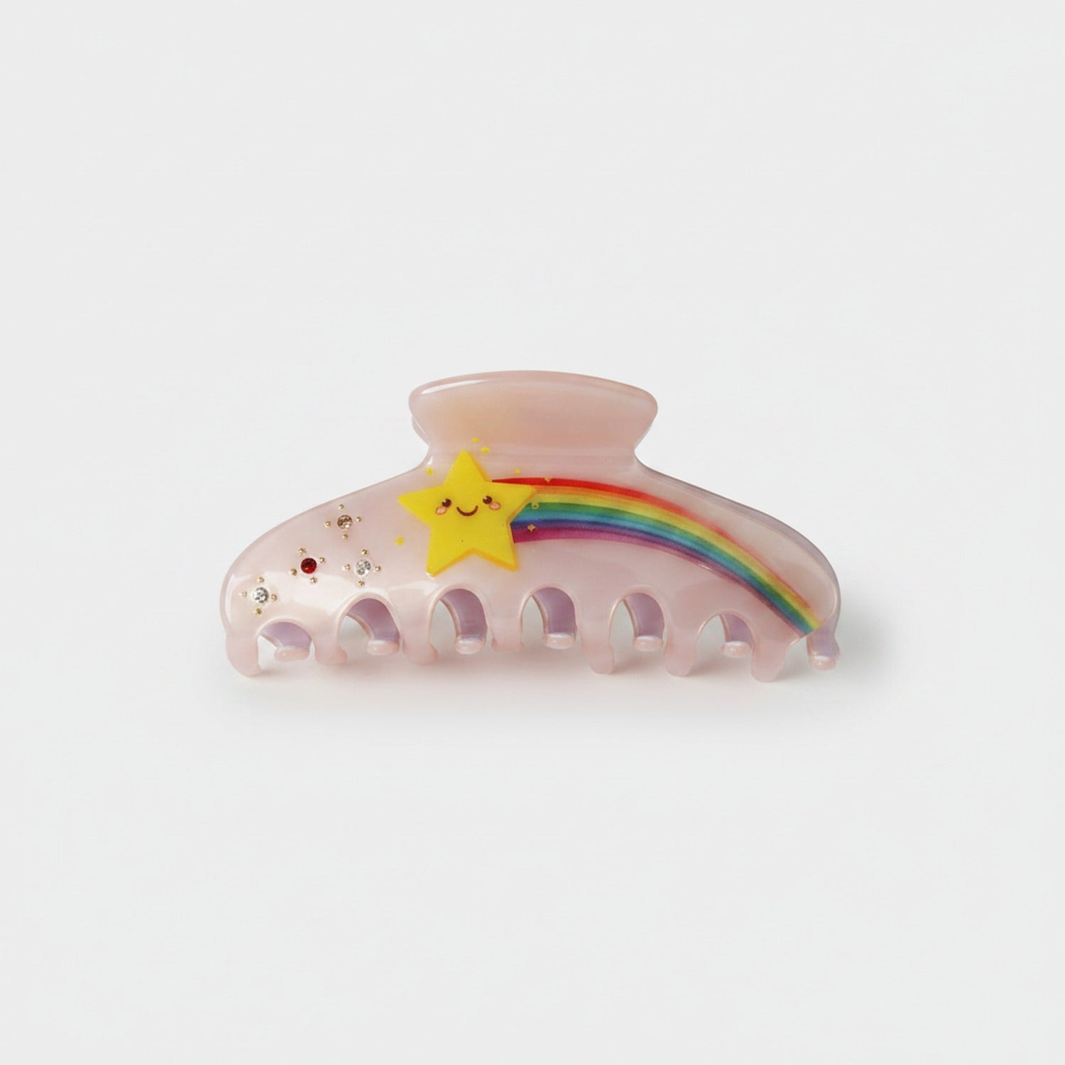 Rainbow Star Pink Pearl Hair Claw