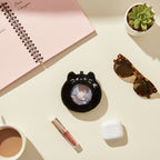 Black Cat Plush Phone Charm With Mirror