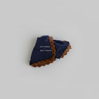 Navy Lace Claw Hair Clip With Tan Trim