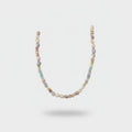 Beaded Pearl Charm Pendant Necklace - Pastel Rainbow Pearl