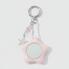 Star Pink Acrylic Keyring With Mirror Charm