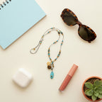 Turquoise Beaded Charm Pendant Necklace