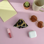 Pearl-Beaded Leopard Print Butterfly Hair Claw