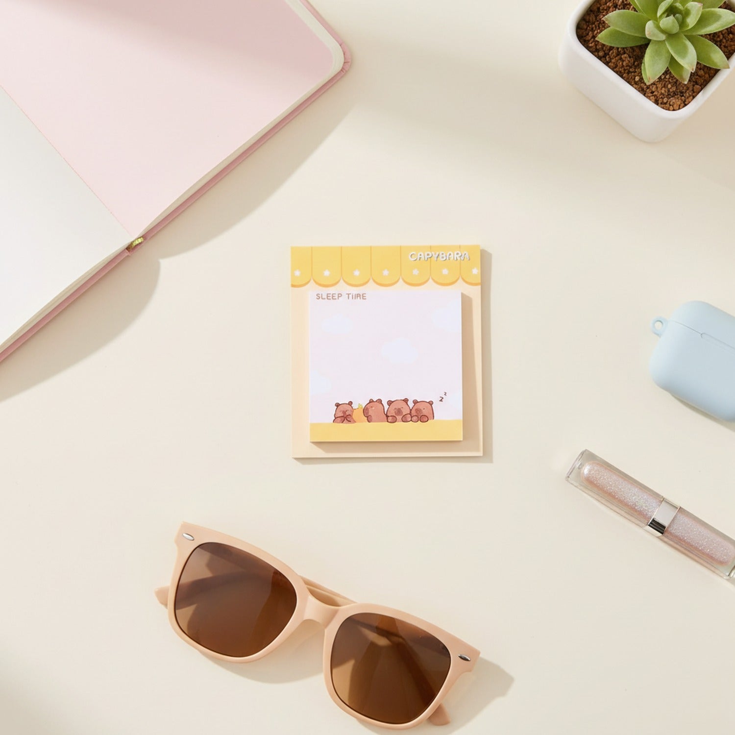 Capybara Sleep Time Sticky Notes Pad