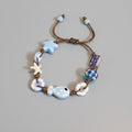 Blue Ceramic Charm Bracelet With Starfish Beads
