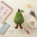 Cute Green Pear Plush Toy With Leaf