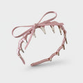 Pink Satin Headband with Metal Claws
