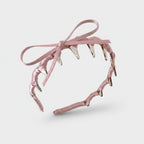 Pink Satin Headband with Metal Claws