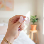 Pink Resin Chunky Crescent Moon Hoop Earrings