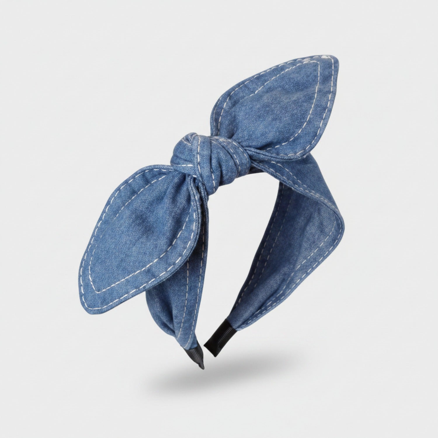 Denim Bunny Ear Knot Headband