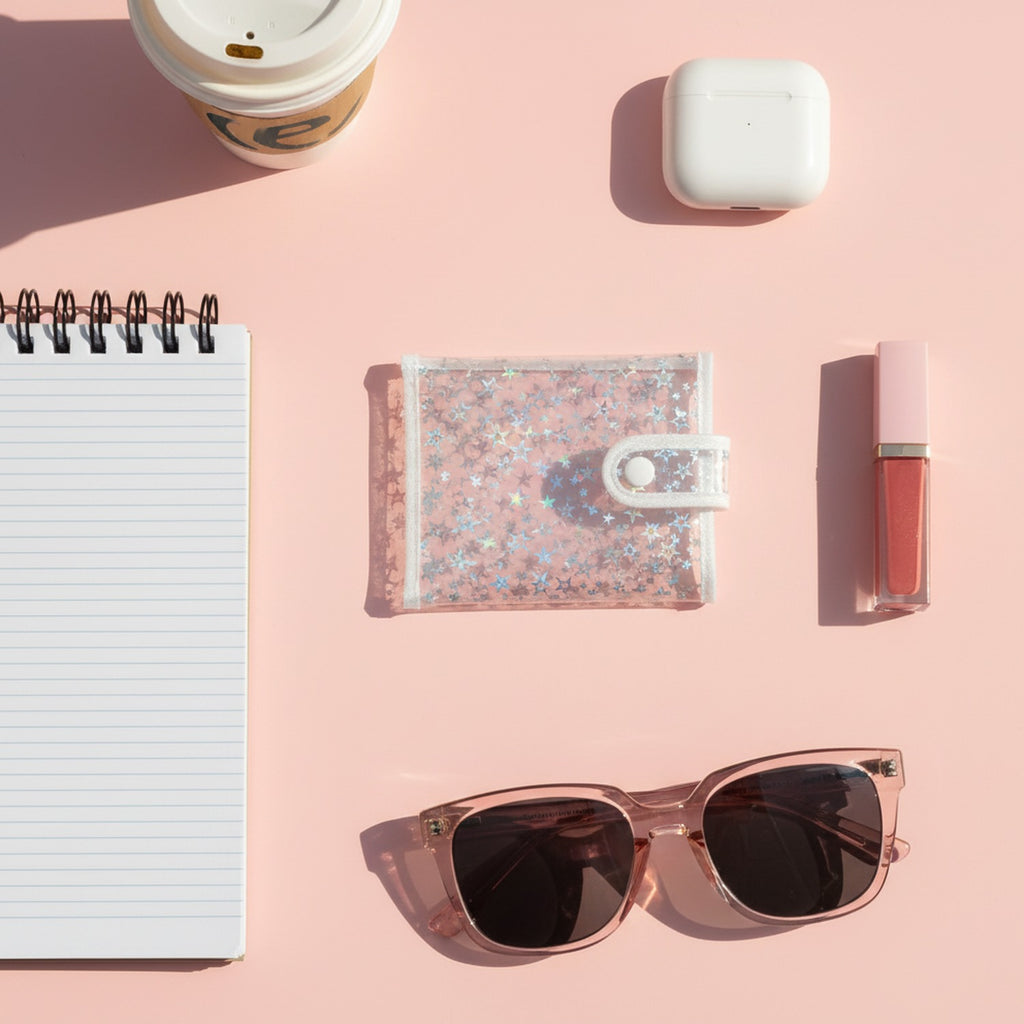 Holographic Star Spiral Notebook With Elastic Closure