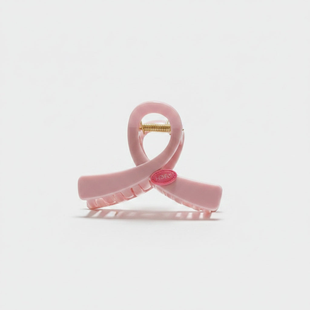 Pink Twisted Hair Claw Clip With Gold Accent