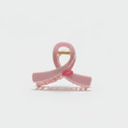 Pink Twisted Hair Claw Clip With Gold Accent