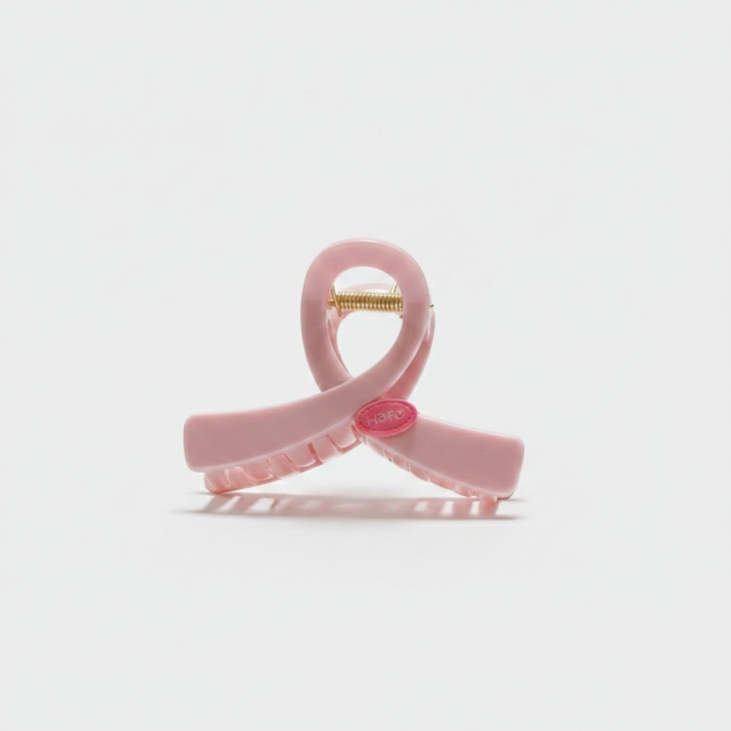 Pink Twisted Hair Claw Clip With Gold Accent