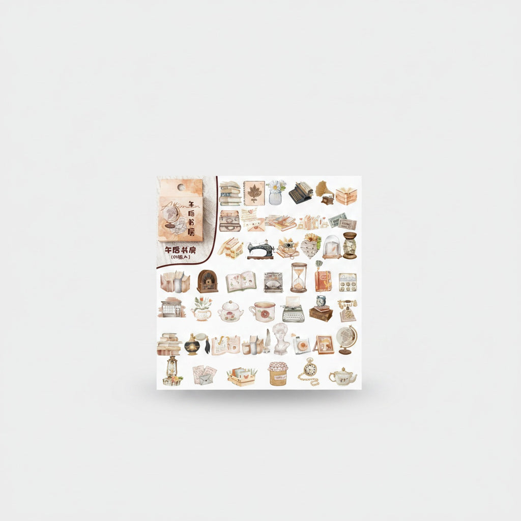 Vintage Aesthetic Sticker Sheet Collection Set