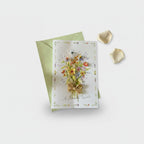 Floral Bouquet Greeting Card With Gold Bow
