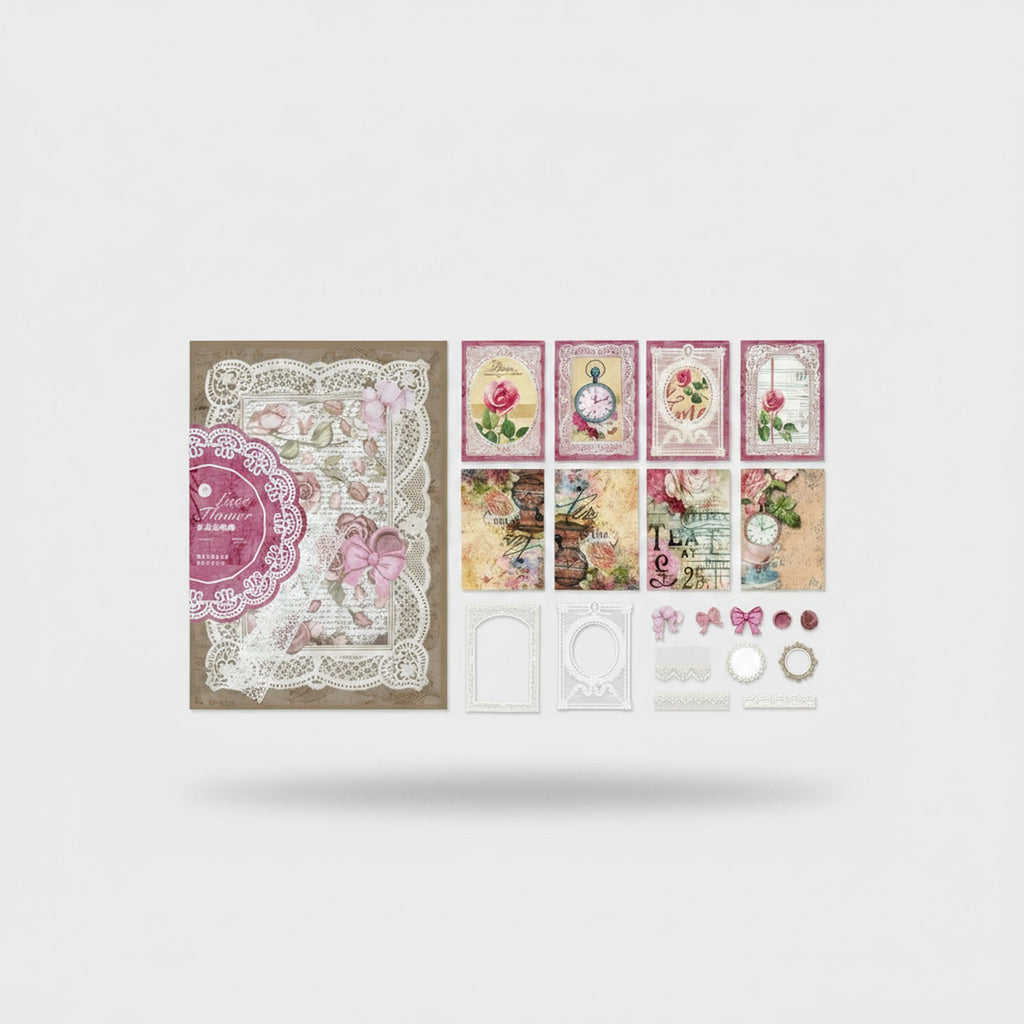 Vintage Floral Lace Scrapbook Card Making Kit