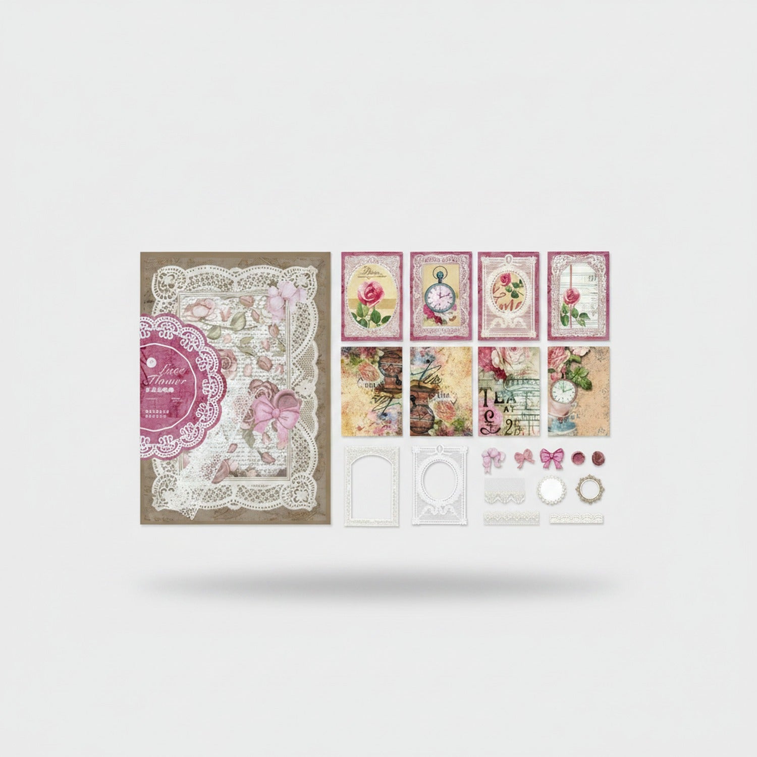 Vintage Floral Lace Scrapbook Card Making Kit