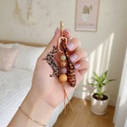 Leopard Print Animal Beaded Acrylic Keyring