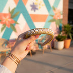 Pearl Beaded Gold Padded Headband