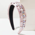 Pink Padded Headband With Rhinestone Embellishments