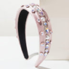 Pink Padded Headband With Rhinestone Embellishments
