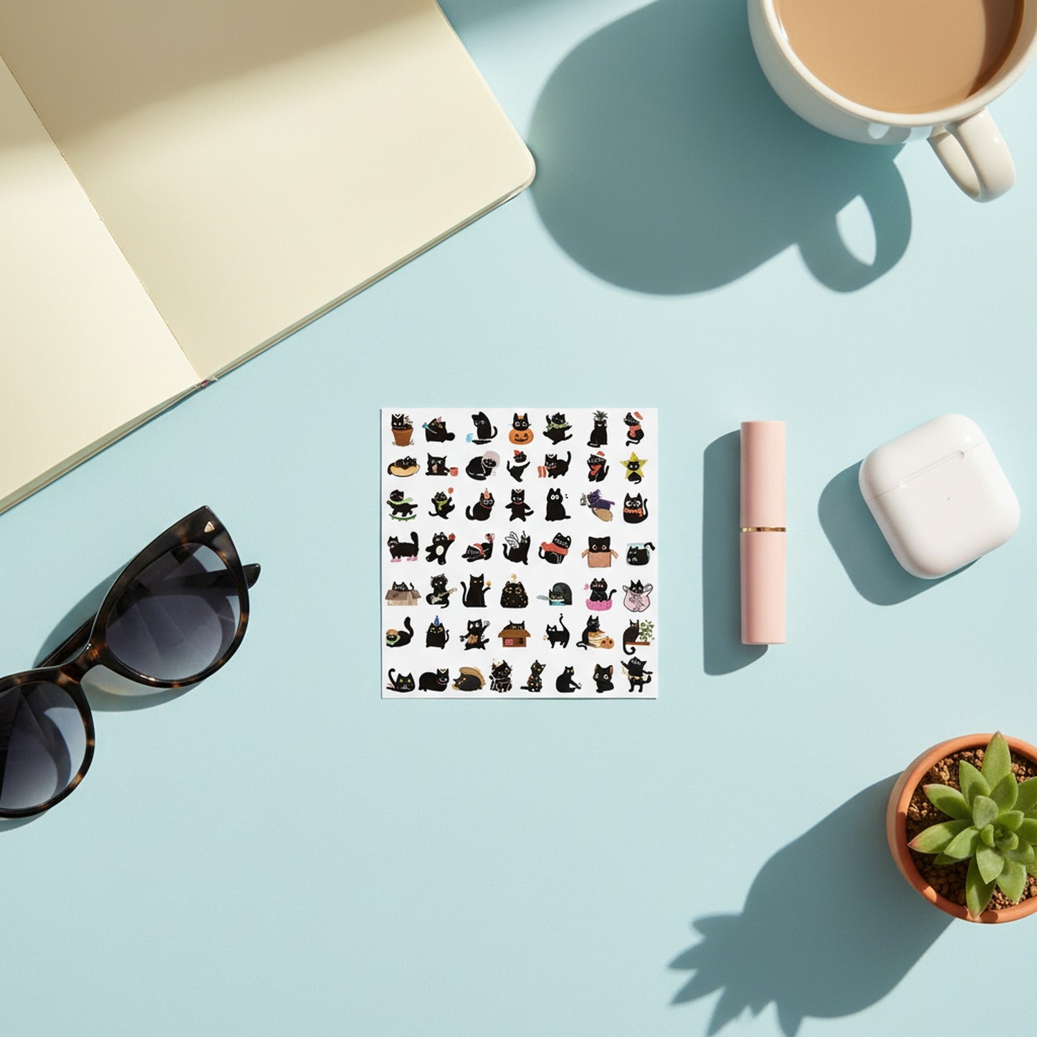 Black Cat Sticker Sheet Collection Pack