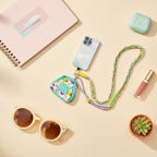Purple & Yellow Braided Rope Phone Charm Strap