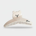 Cute Bear White Hair Claw Clip