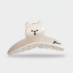 Cute Bear White Hair Claw Clip